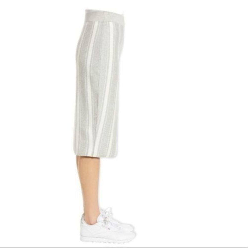 BP Nordstrom Stripe Sweater Skirt Grey Pearl Medium NWT - Picture 3 of 9